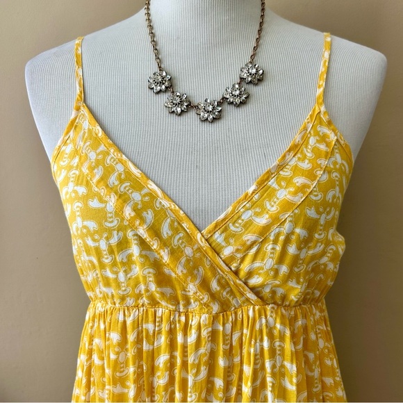 Anthropologie Porridge Yellow Lobster Print Tiered Maxi Dress Size Small - Picture 12 of 14